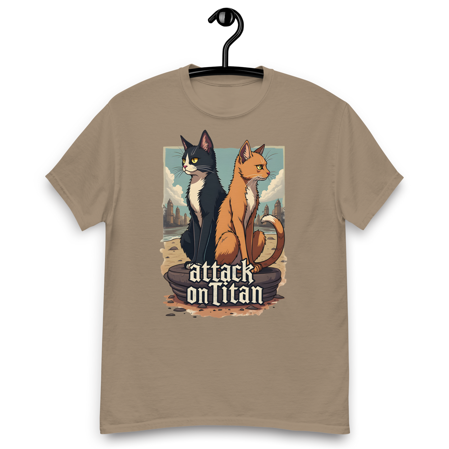 Camiseta clásica unisex (Miau en las murallas)