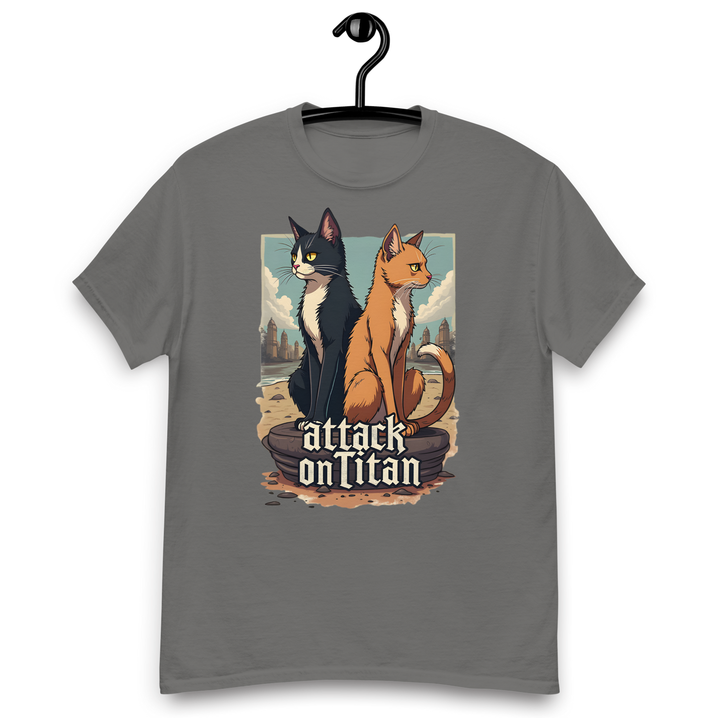 Camiseta clásica unisex (Miau en las murallas)