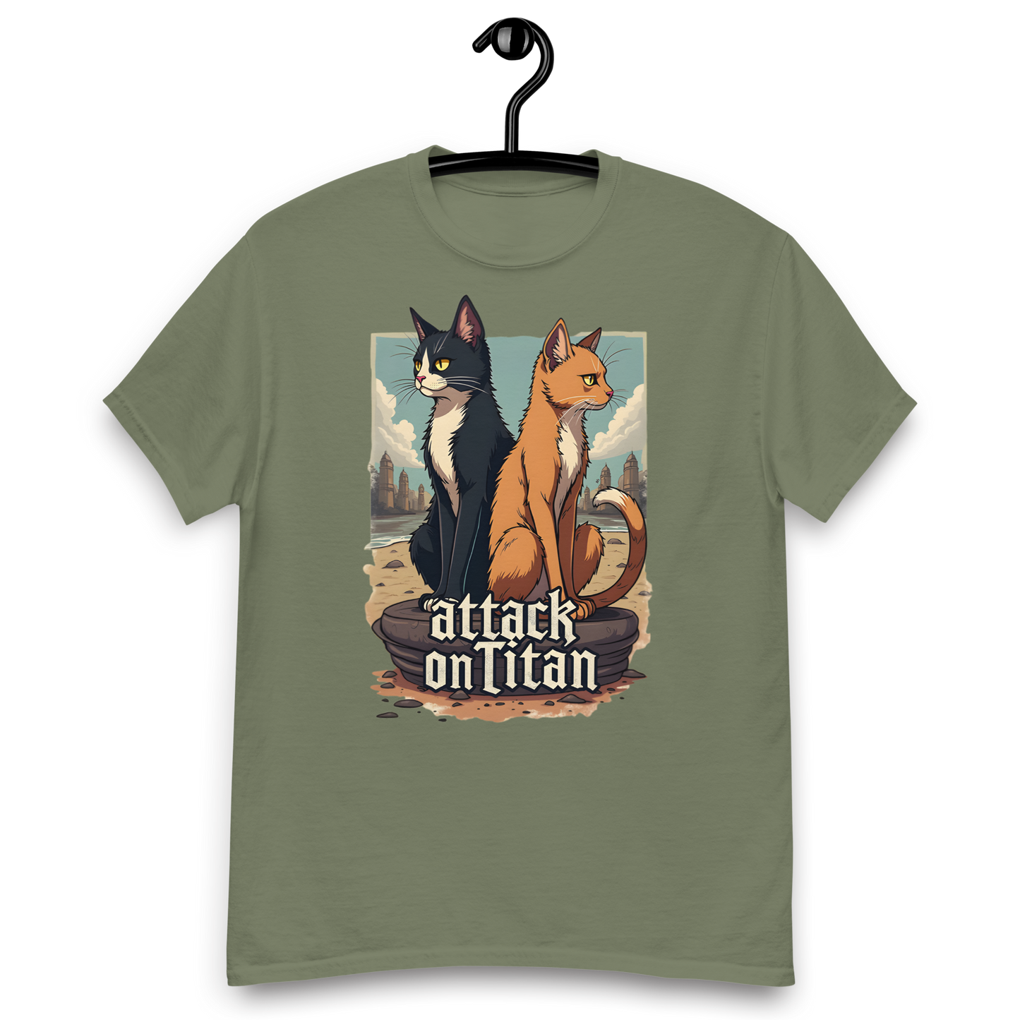 Camiseta clásica unisex (Miau en las murallas)