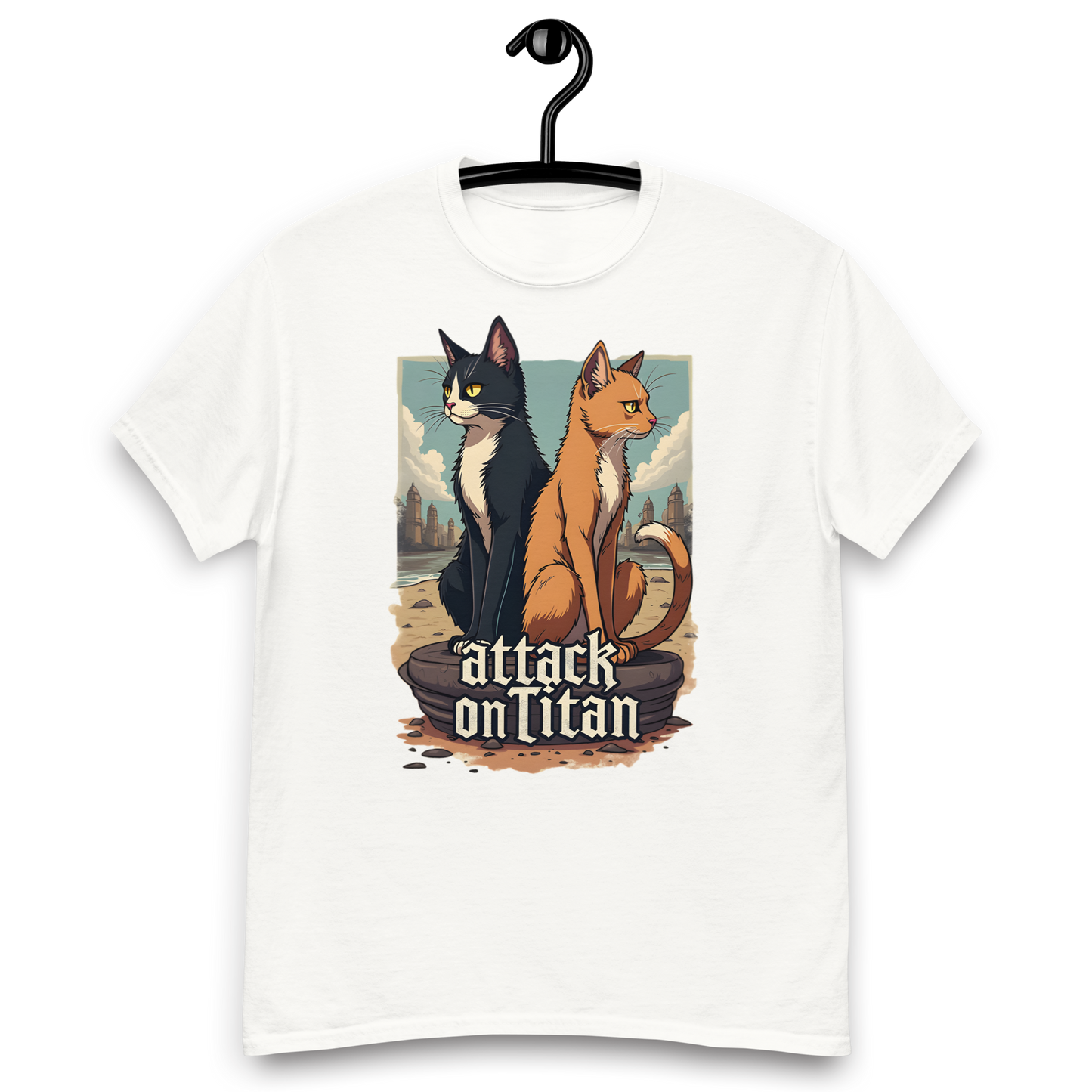 Camiseta clásica unisex (Miau en las murallas)