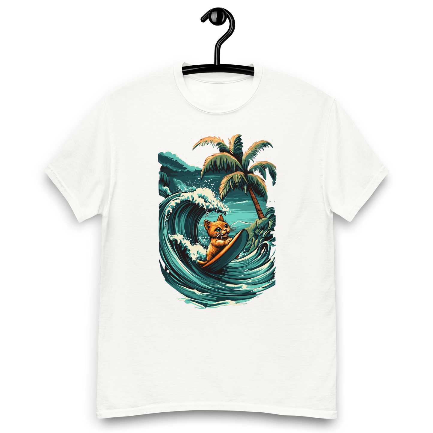 Camiseta clásica unisex (Surfing Cat)